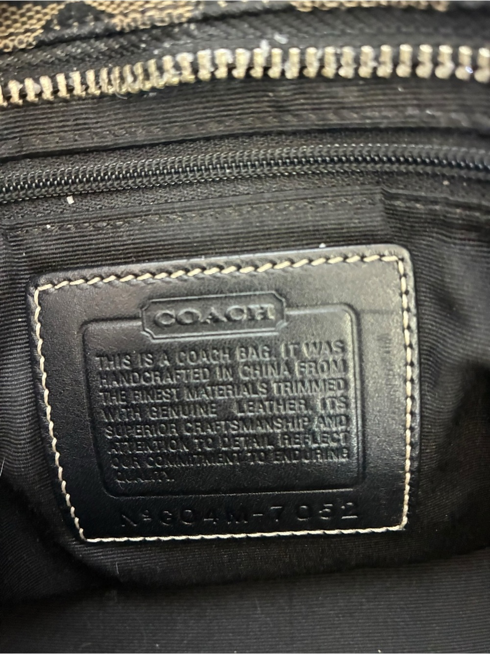 Coach Signature Canvas Tote Bag in Black and Beige - Picture 9 of 9
